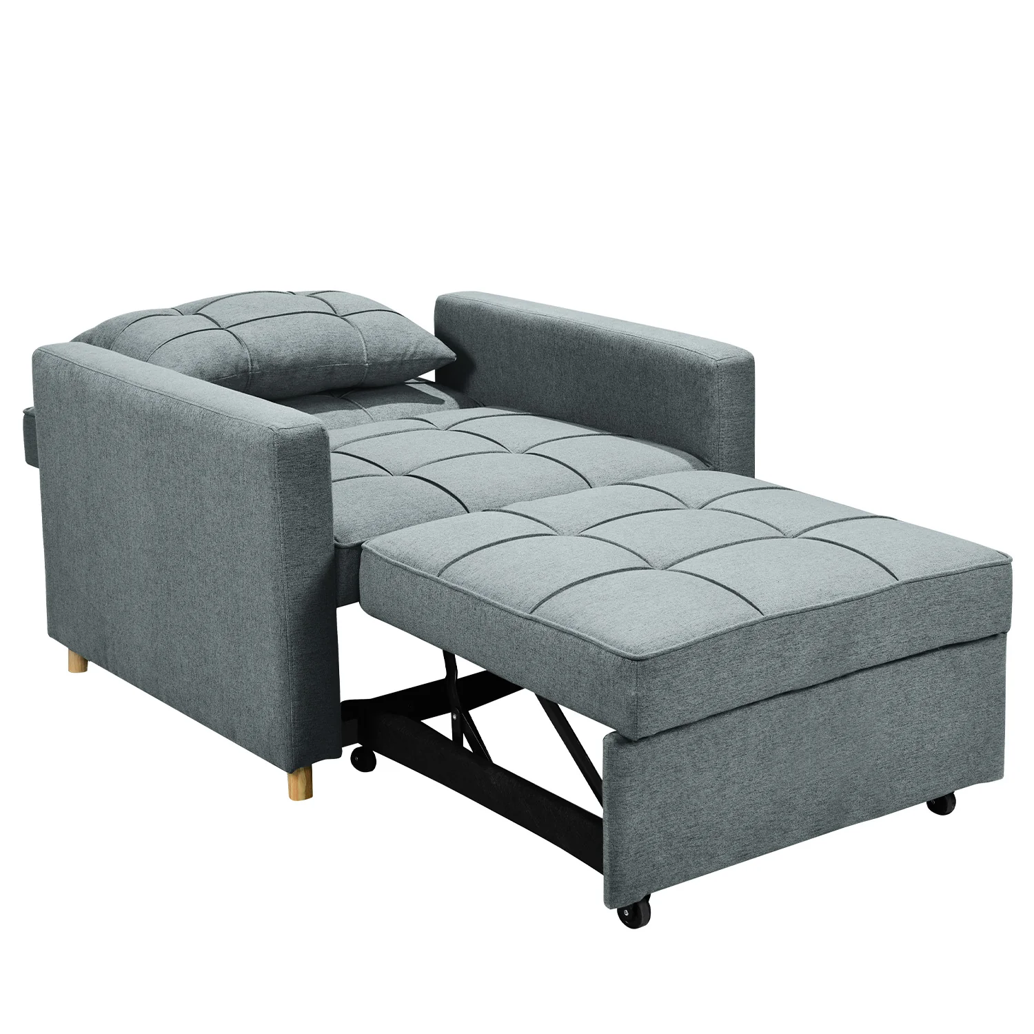 Millicent 3-in-1 Convertible Sofa Chair Bed - Grey - Nurns