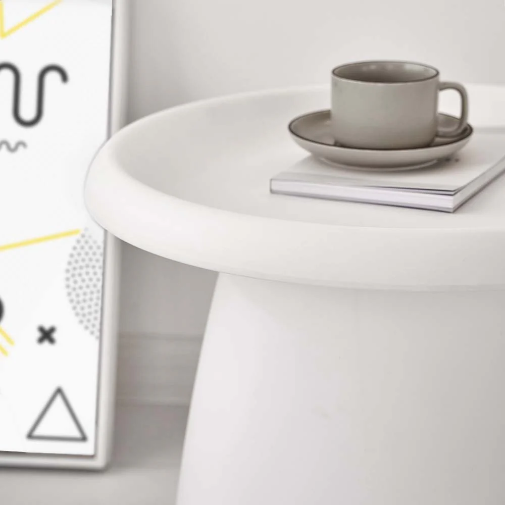 Iliana Coffee Table Round 52cm Plastic - White - Nurns