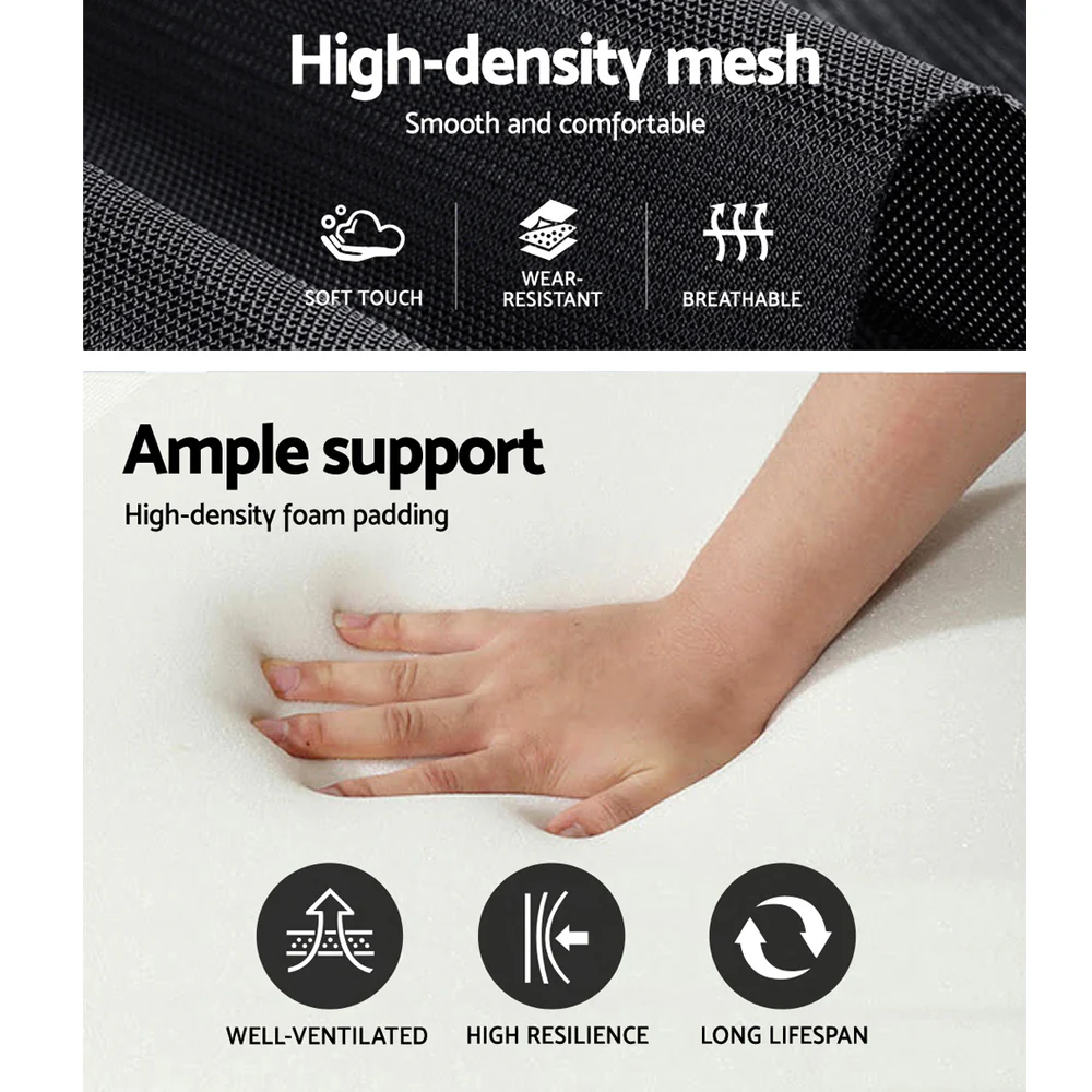 Artiss Mesh Office Chair Recliner Black White - Nurns