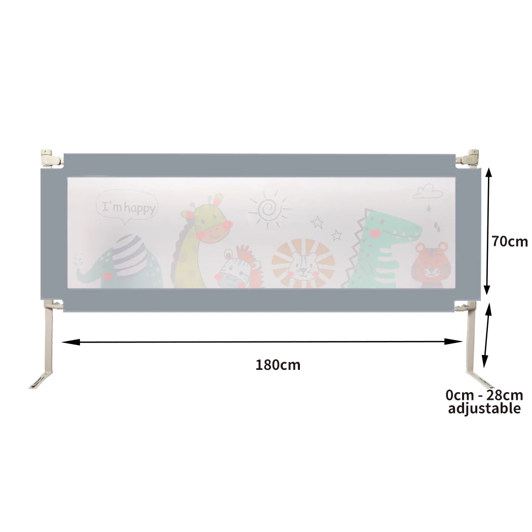 Kids Baby Safety Bed Rail Adjustable Folding Child Toddler Protect - Medium - Nurns