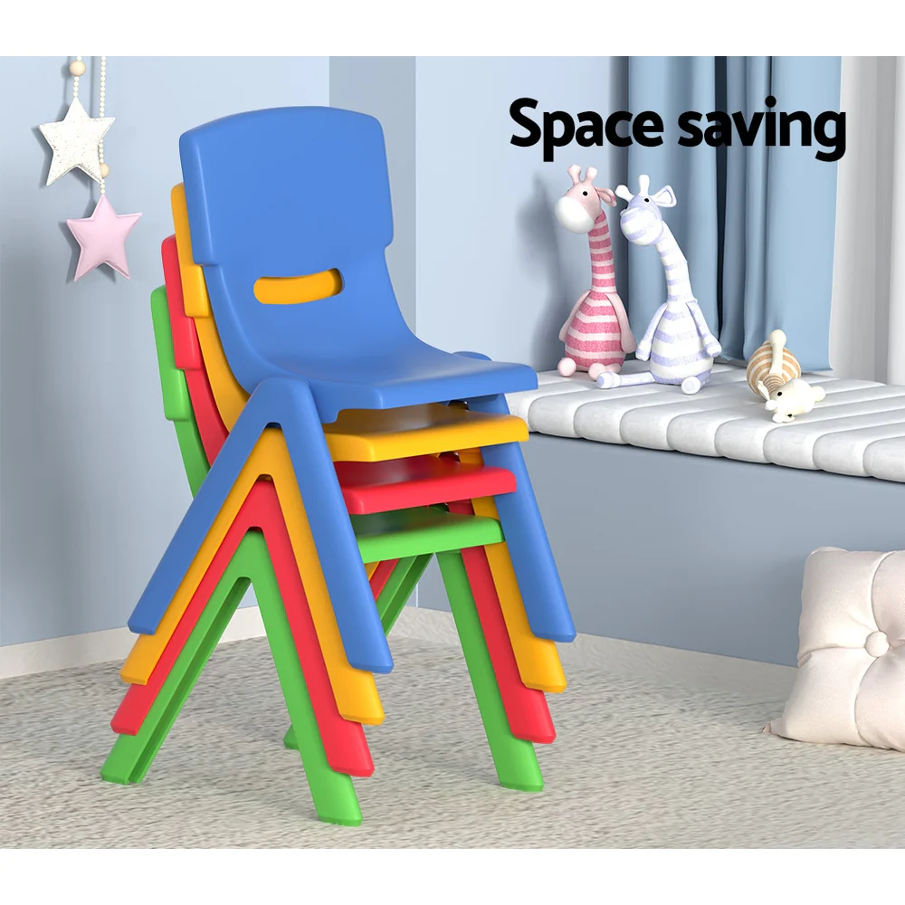 Philo 9-Piece Kids Table & Chairs Set 120cm Study Desk Furniture Plastic - Multicolour - Nurns