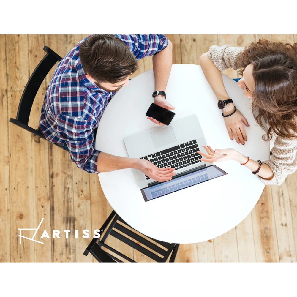 Dining Table Round 4 Seater Replica Tables Cafe Timber White 90cm - Nurns