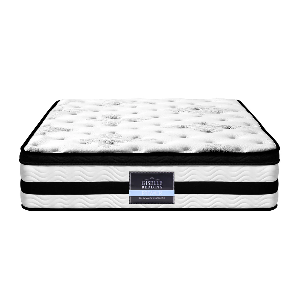 Zaria 34cm Thick Plush Euro Top Pocket Spring Mattress - Single - Nurns