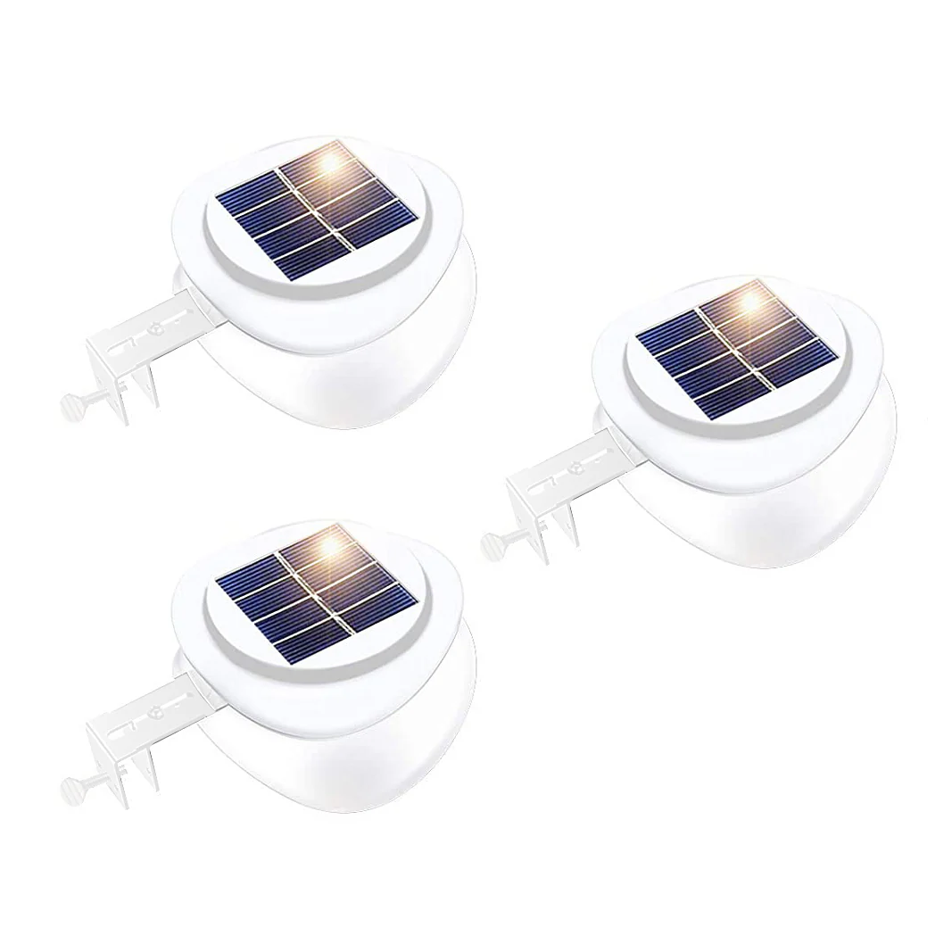 Set of 3 Solar Multipurpose Light with Screw & Mount Energy-Saving - White - Nurns