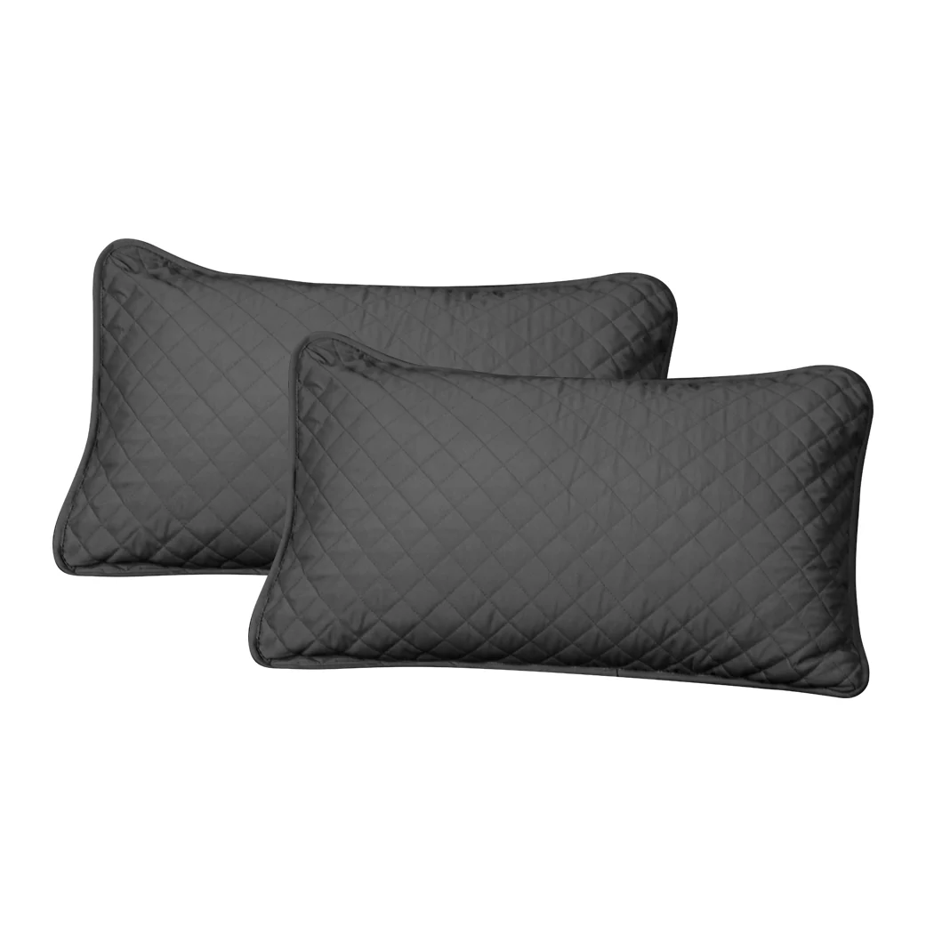 Queen Dreamz Bedspread Coverlet Set Quilted Dark Grey - Nurns