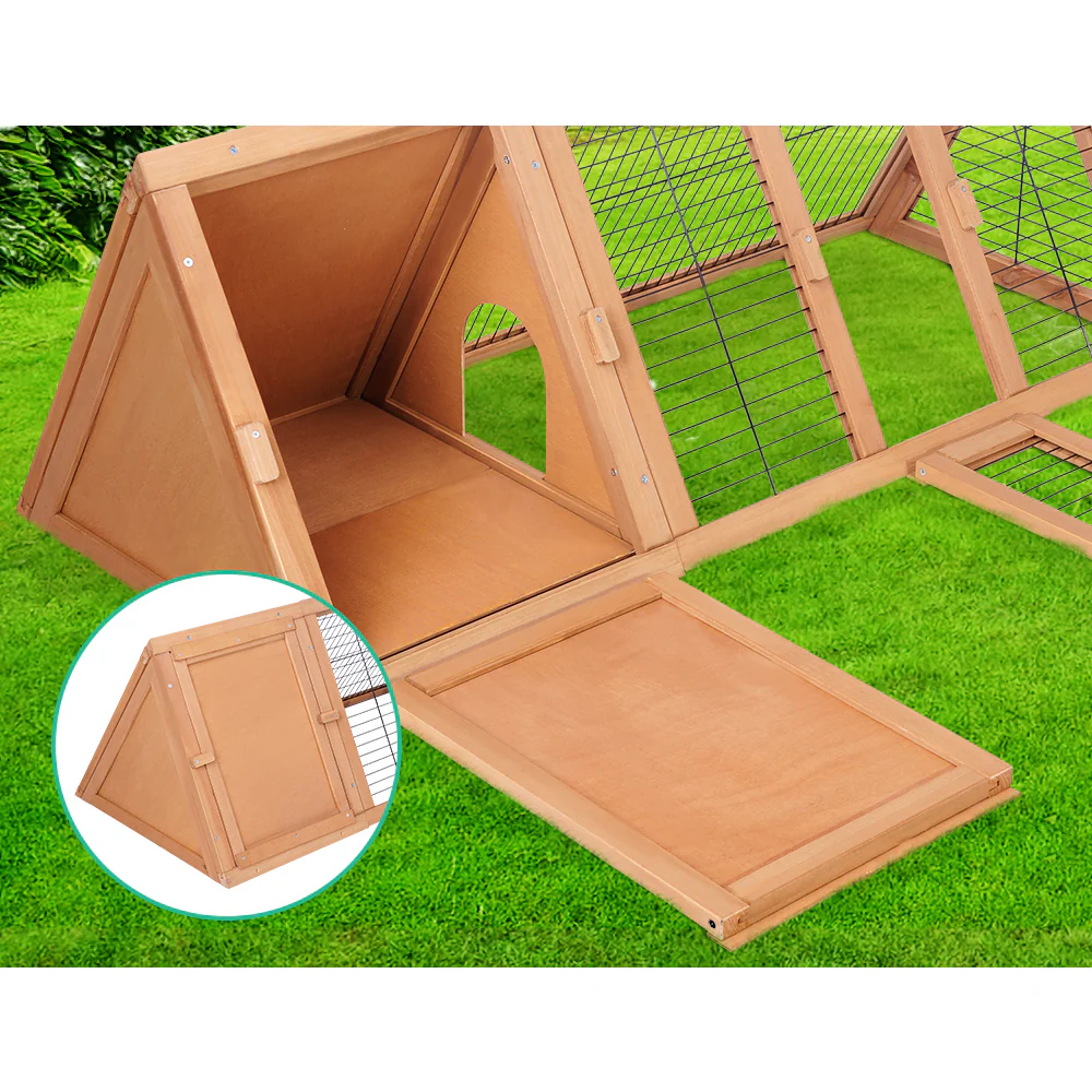 Rabbit Hutch Wooden Chicken Coop Pet Hutch 119cm x 51cm x 44cm - Nurns