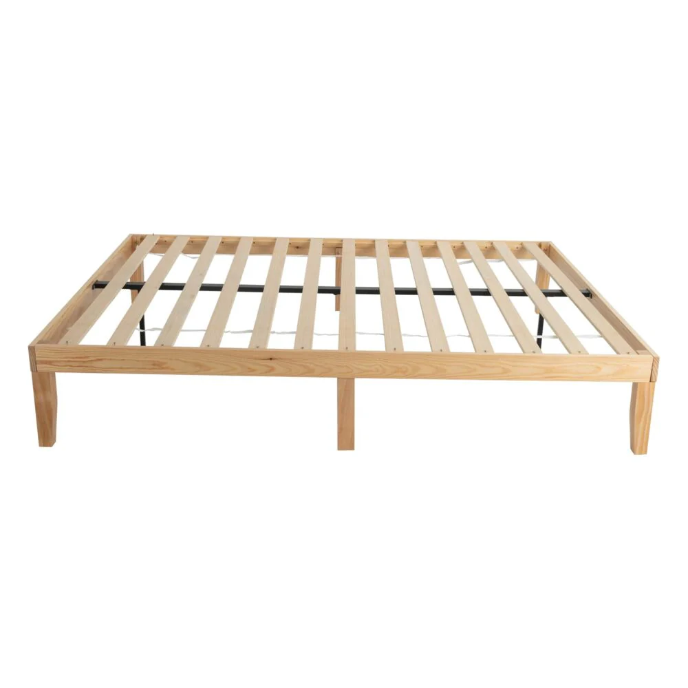Lorelei Warm Wooden Natural Bed Base Frame - Wood Queen - Nurns