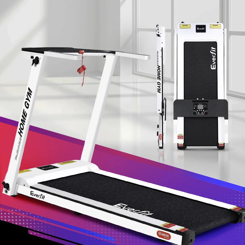 Everfit Treadmill Electric Home Gym Fitness Exercise Fully Foldable 420mm White - Nurns