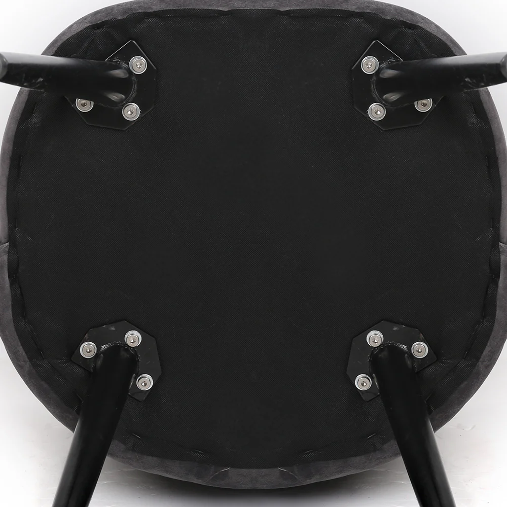 Perry Set of 2 Dining Chairs Velvet Solid Curved - Dark Grey - Nurns