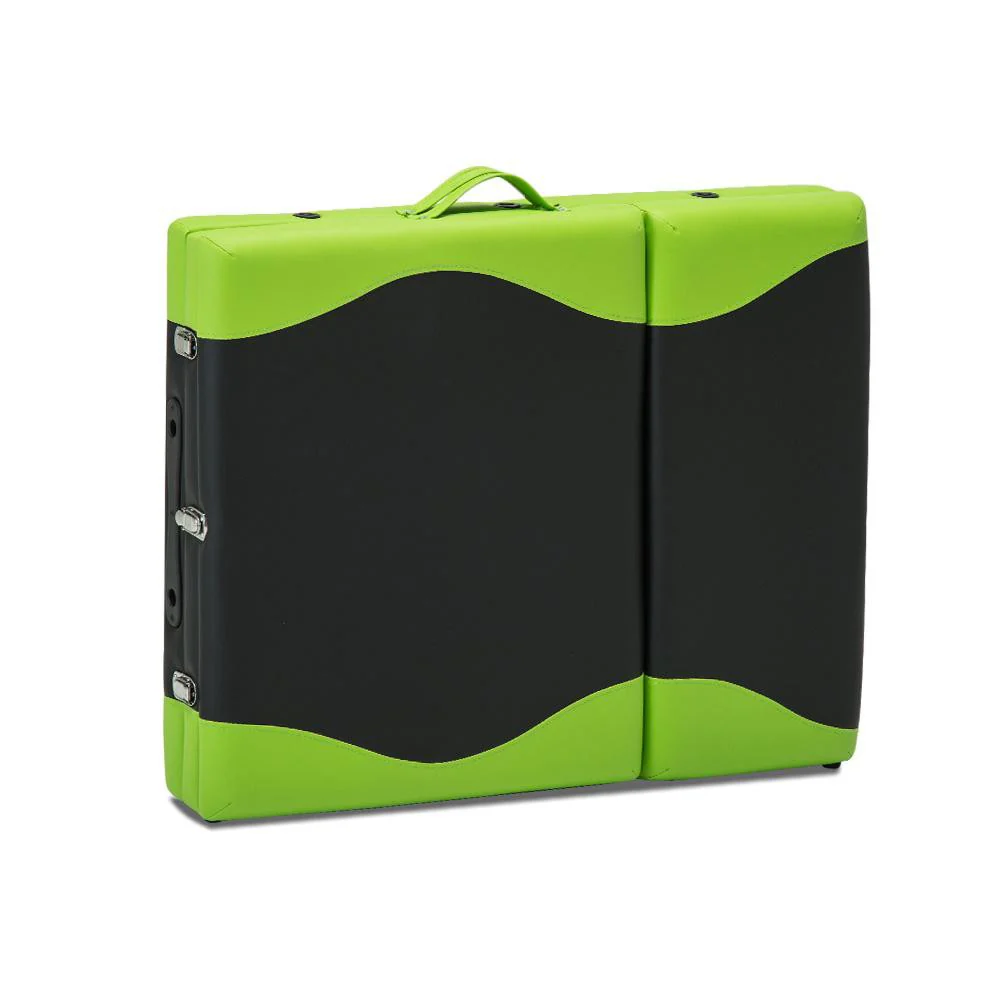 Massage Table 70cm 3 Fold Wooden Portable Beauty Therapy Bed Waxing Green - Nurns
