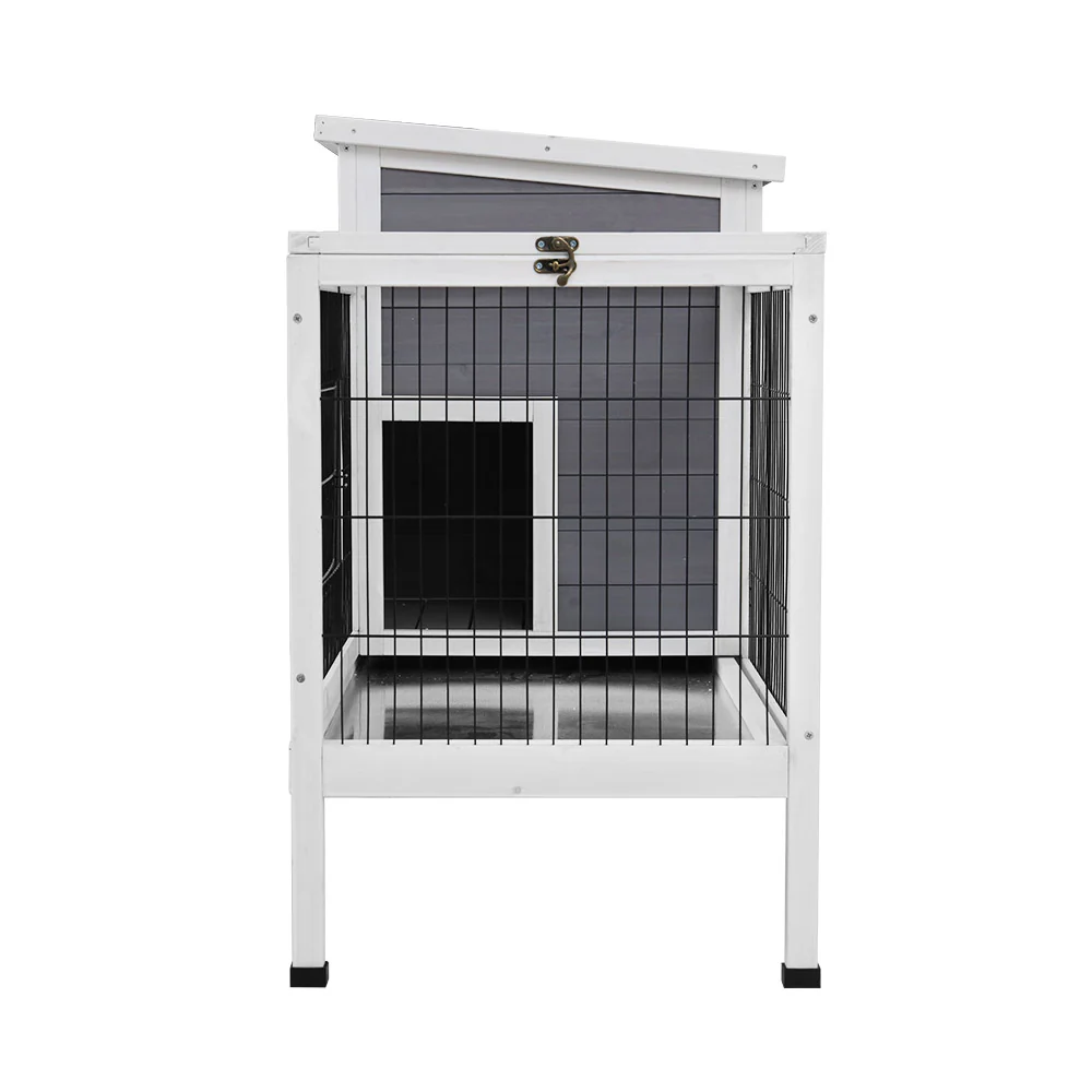 Rabbit Hutch Wooden Ferret Cage Habitat House Outdoor Large - Grey Large - Nurns