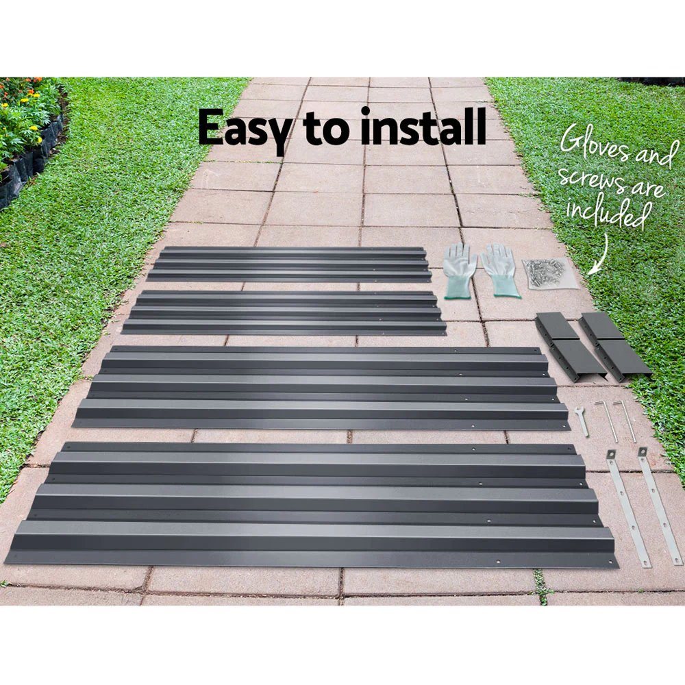 Garden Bed 180x90cm Planter Box Raised Container Galvanised Steel - Nurns