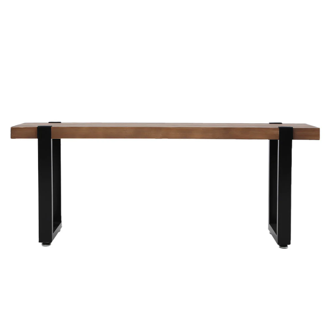 Edith Set of 2 140cm Dining Bench Chairs Wooden - Brown - Nurns