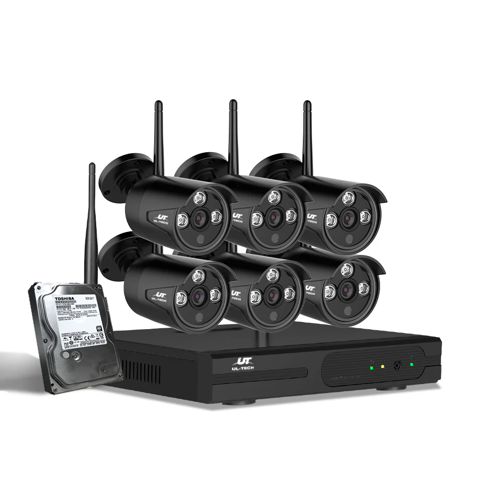 Wireless CCTV Security System 8CH NVR 3MP 6 Bullet Cameras - Nurns
