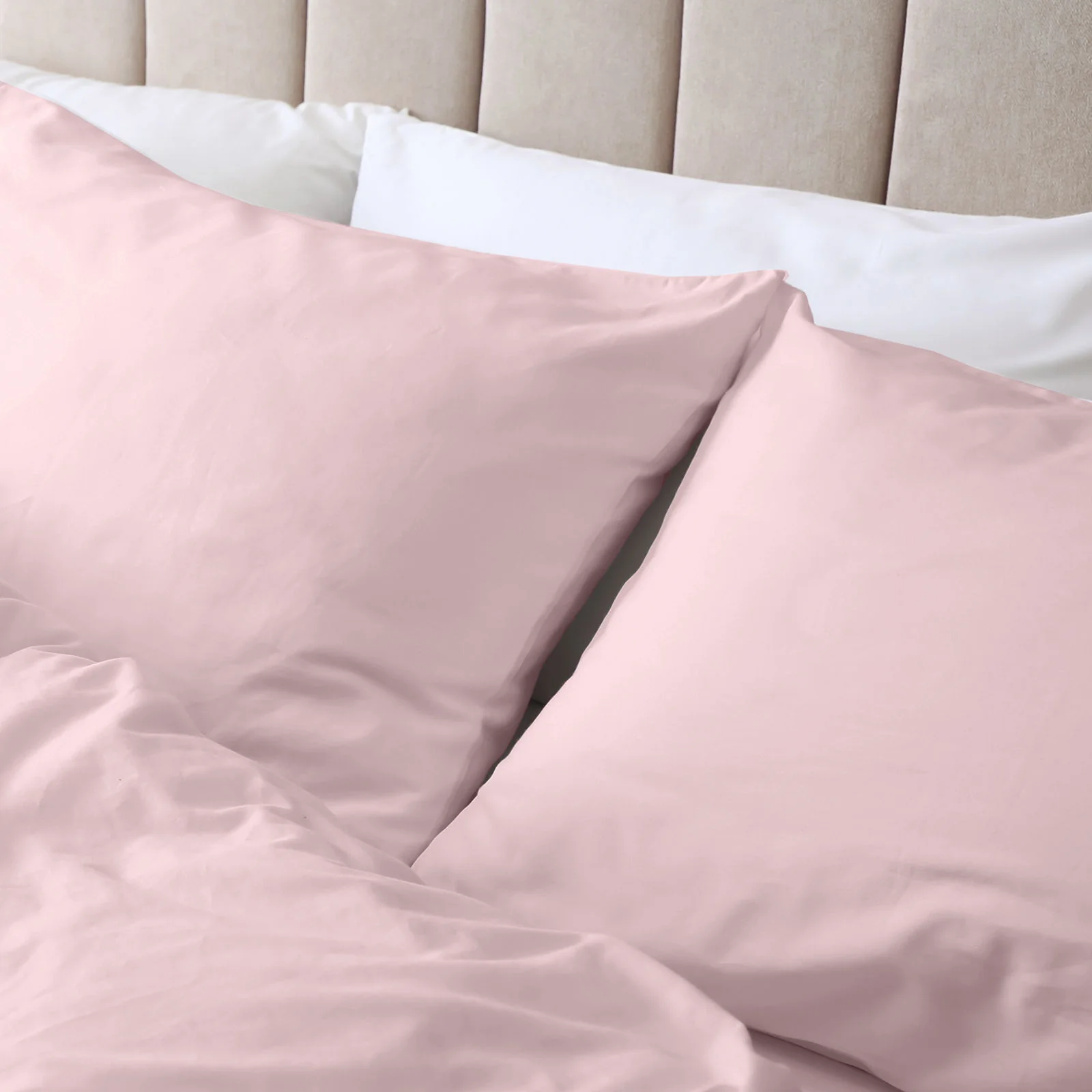 KING 1000TC Cotton Blend Quilt Cover Pillowcase Set - Pink - Nurns