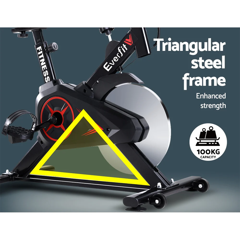 Everfit Spin Bike Exercise Bike Flywheel Cycling Home Gym Fitness Machine - Nurns