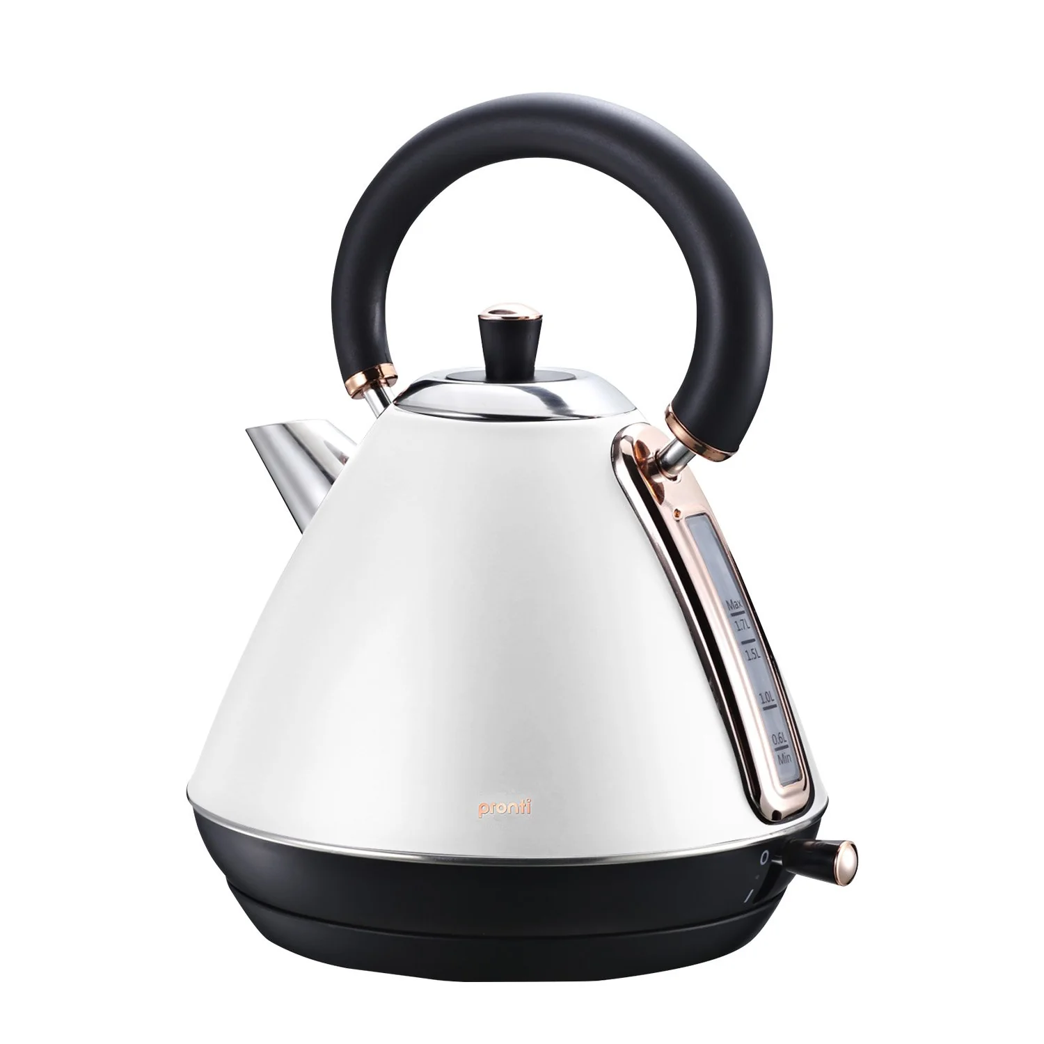 Pronti 1.7l Rose Trim Collection Kettle - White - Nurns