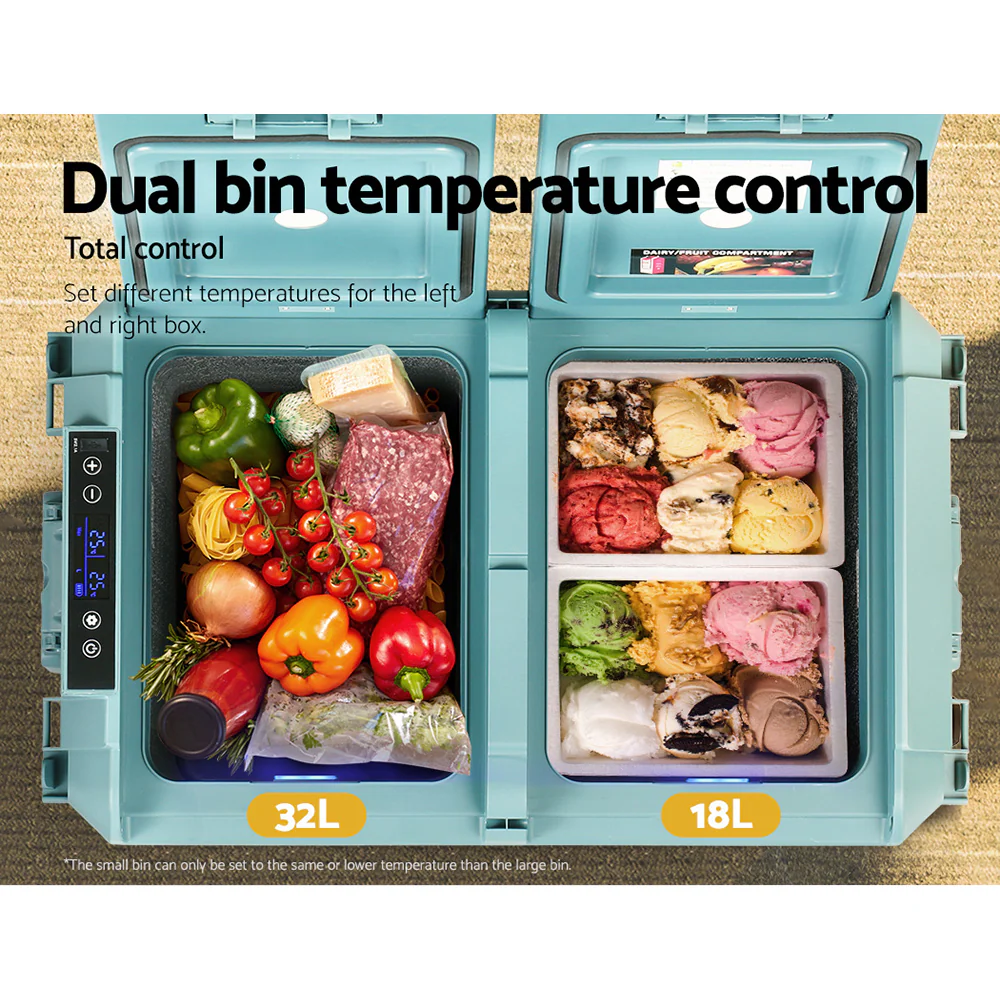 Glacio 50L Portable Fridge Freezer Cooler Camping 12V/24V/240V Caravan Car - Nurns