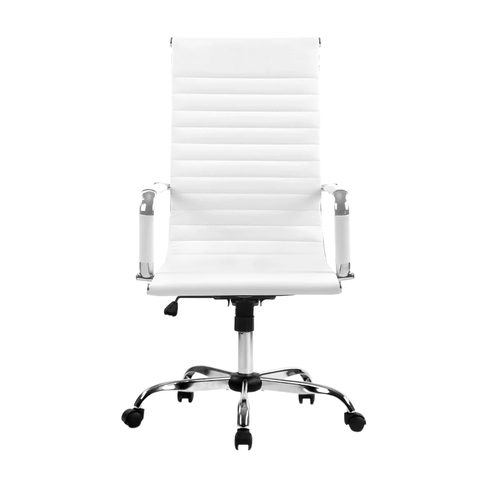 Artiss Office Chair Conference Chairs Pu Leather High Back White - Nurns