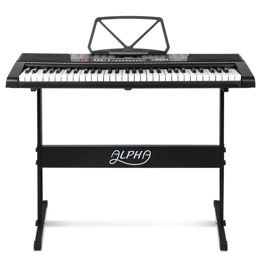 Alpha 61 Keys Electronic Piano Keyboard Digital Electric w/ Stand Sound Speaker - Nurns
