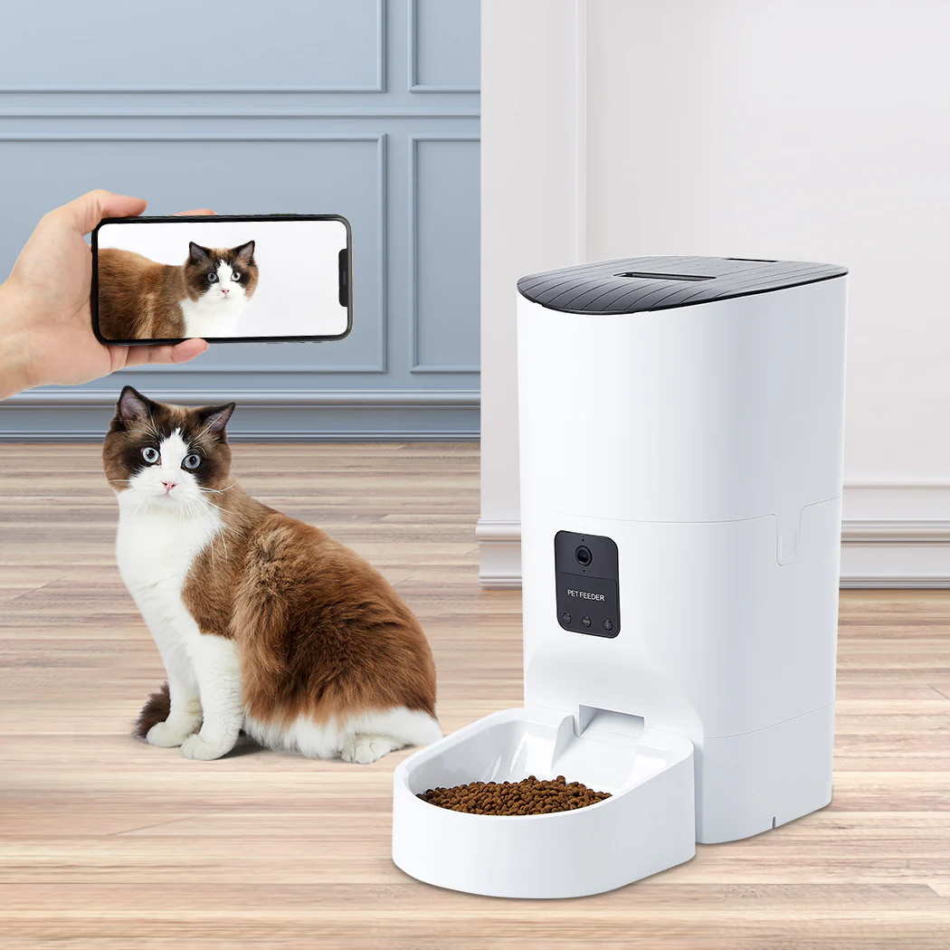 Smart Pet Feeder Camera Dog Cat Automatic Food Dispenser Portable Remote Bowl - Nurns