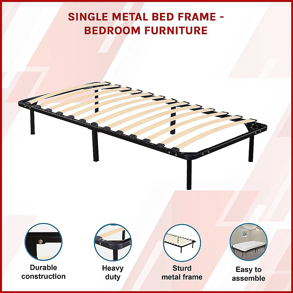 Eliana Metal Bed Frame - Black Single - Nurns