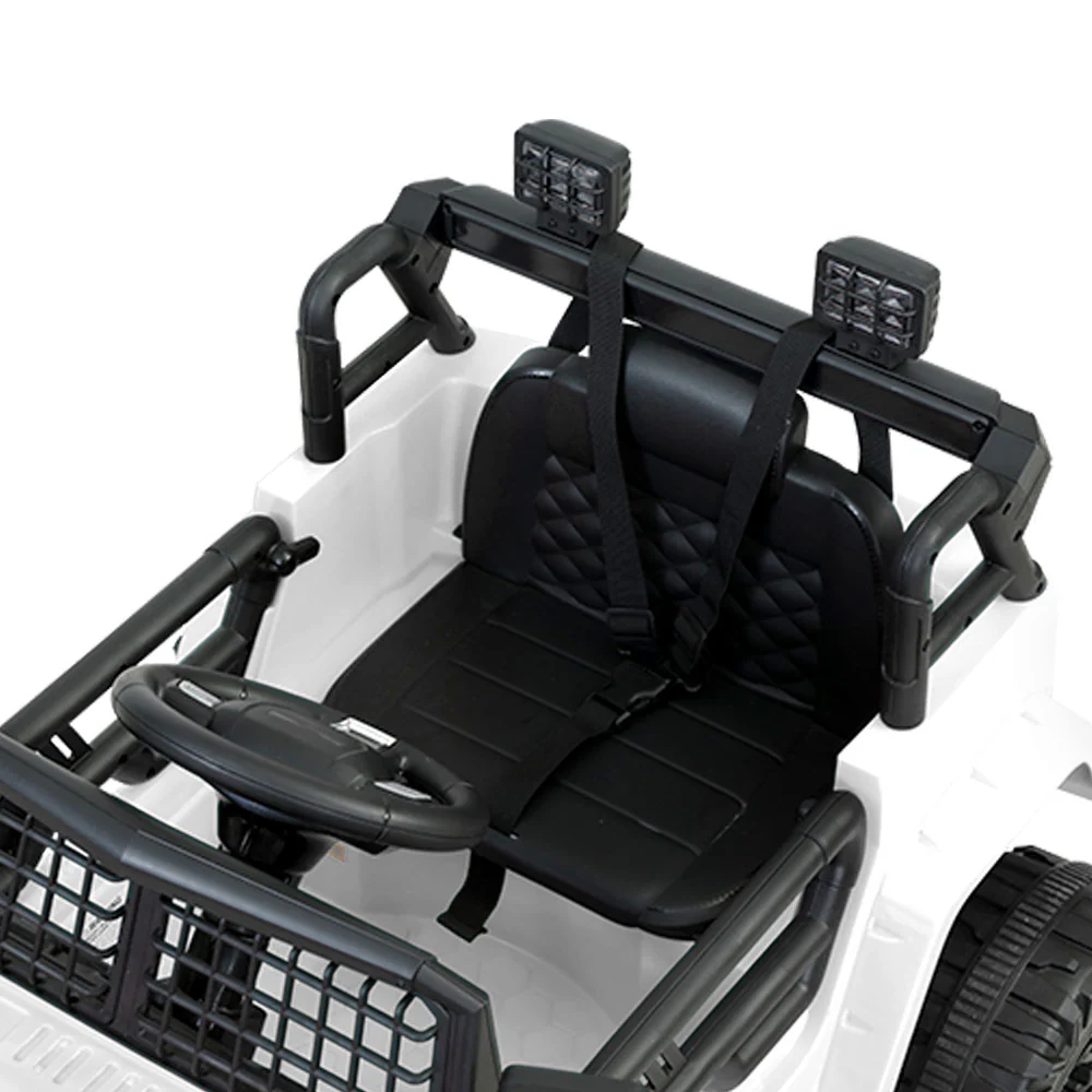 Kids Ride on Car Electric 12V Car Toys Jeep Battery Remote Control - White - Nurns