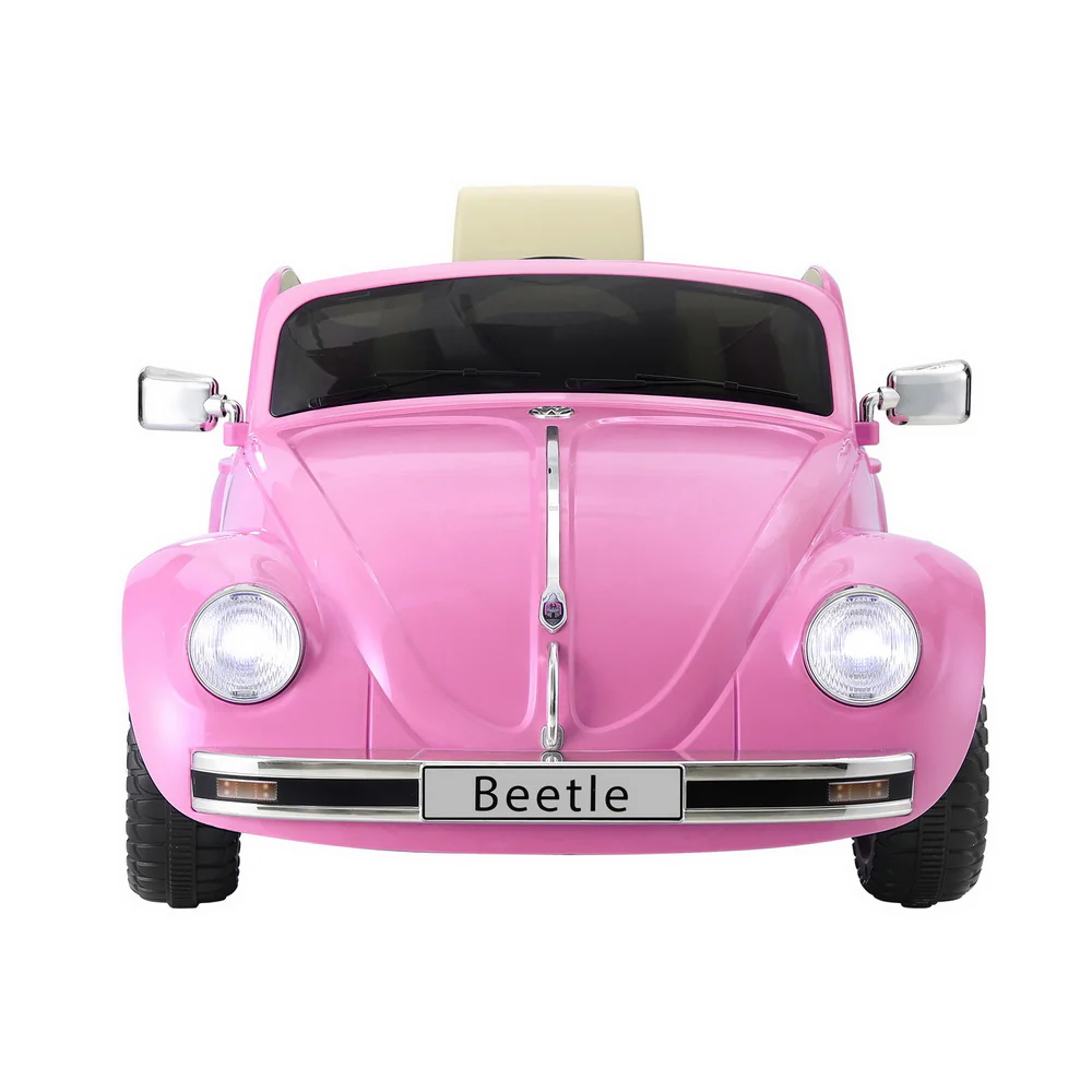 Kids Ride On Car Licensed Volkswagen Beetle Electric Toys Horn Remote 6V - Pink - Nurns