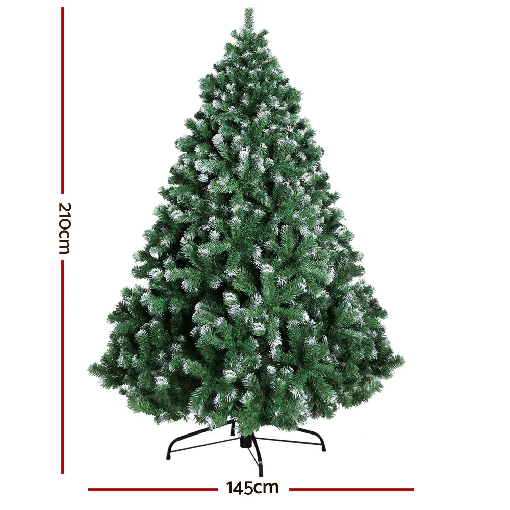 7ft 2.1m 1250 Tips Christmas Tree xmas Trees Decorations Snowy - Nurns