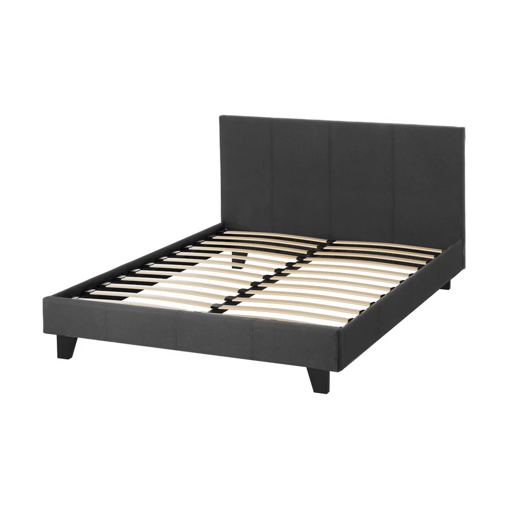 Amalfi Fabric Bed Frame - Charcoal Double - Nurns