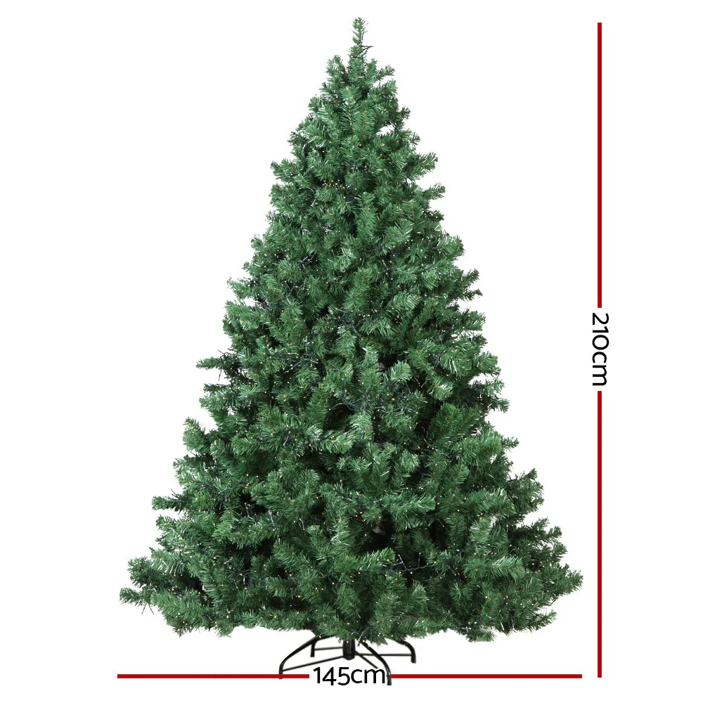 7ft 2.1m 3000 LED Christmas Tree Xmas Tree Decorations 8 Light Mode - Warm White - Nurns