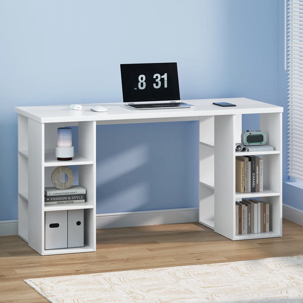Artiss Computer Desk Bookshelf White 150cm - Nurns