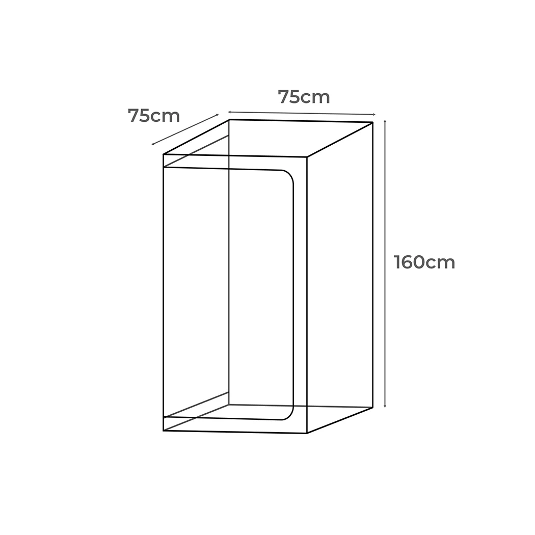 Garden Hydroponics Grow Room Tent Reflective Aluminum Oxford Cloth 75x75x160cm - Nurns