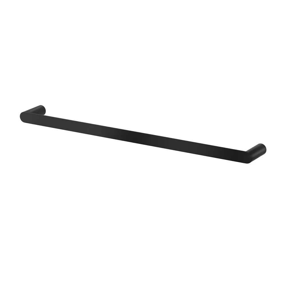 Towel Rail Rack Holder Single 600mm Wall Mounted Stainless Steel - Black - Nurns