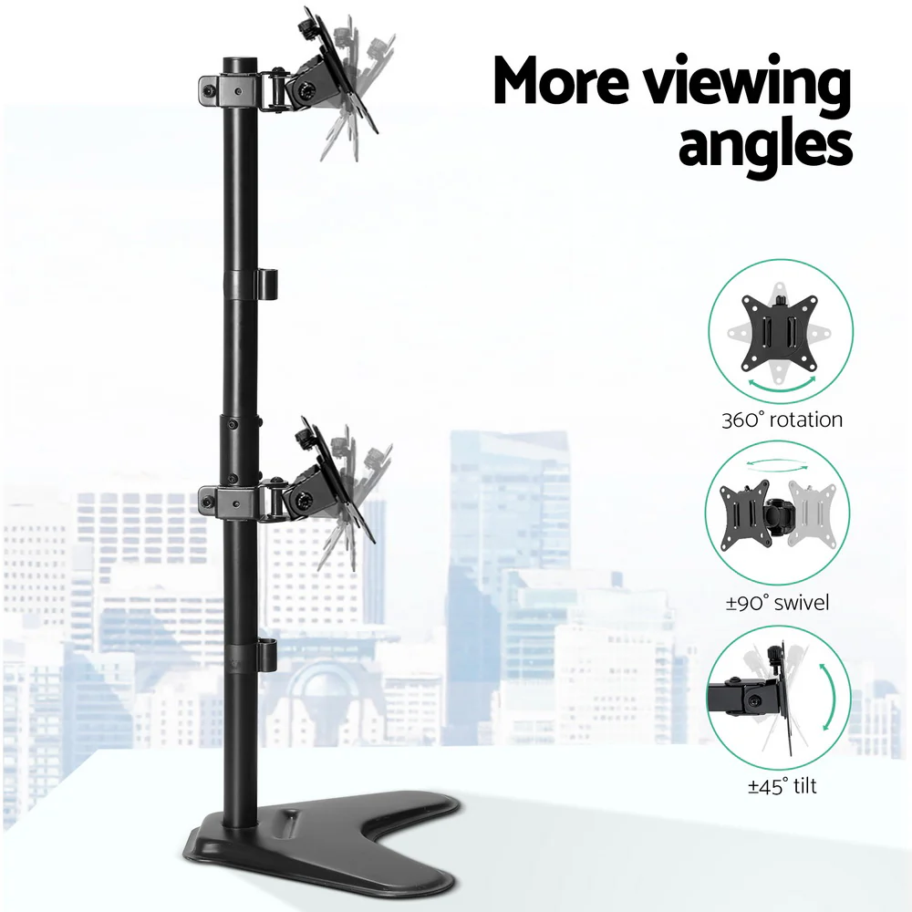 Artiss Monitor Arm Stand Dual Mount HD LED Tv Bracket Holder Freestanding - Nurns