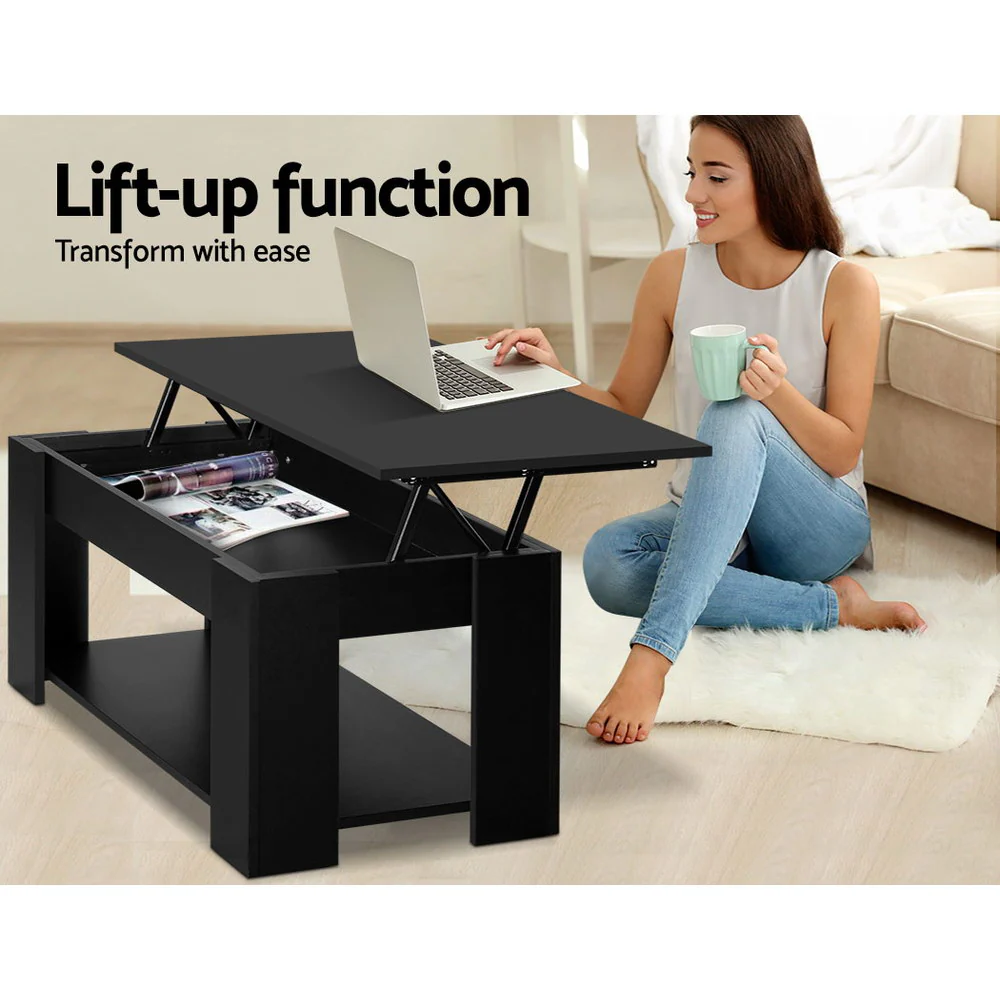 Icarion Coffee Table Lift-top - Black - Nurns