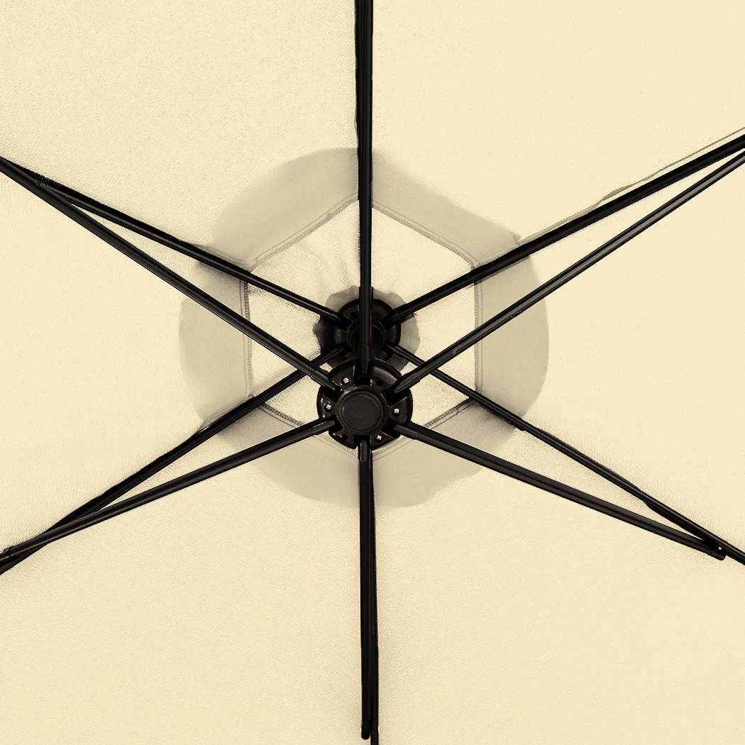 Mountview 3M Outdoor Umbrella Beach Beige With Base - Nurns