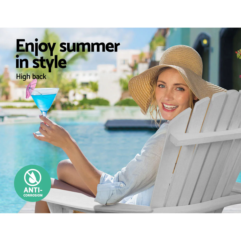 Adirondack Gardeon Sun Lounge Outdoor Chairs Wooden Foldable Patio Furniture - Nurns