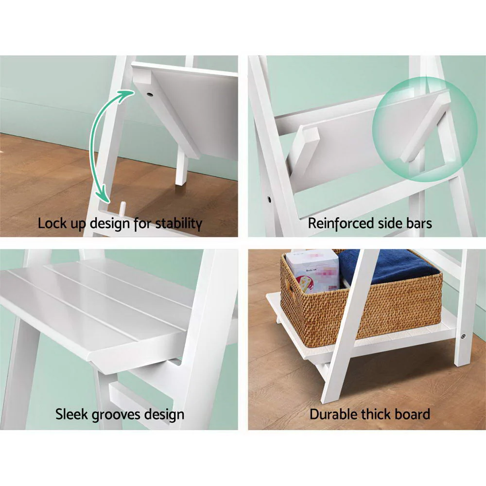 Artiss Bookshelf Corner Shelf 3 Tiers - Zane White - Nurns