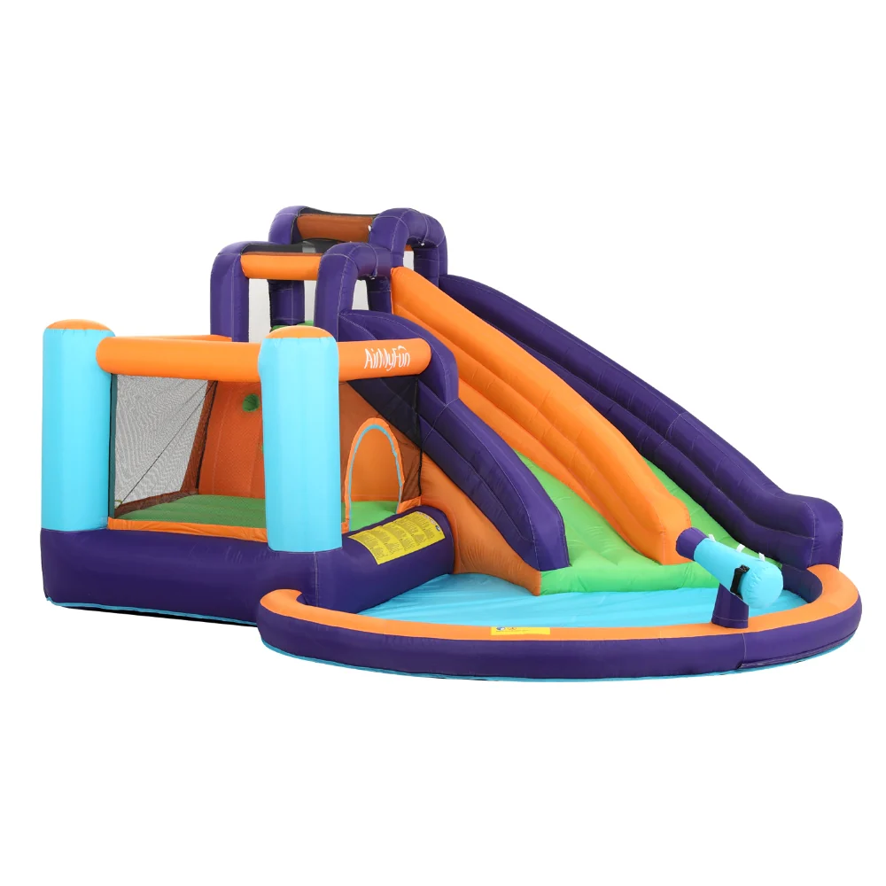 AirMyFun Inflatable Water Slide Kids Jumping Trampoline Castle Double Slide - Nurns