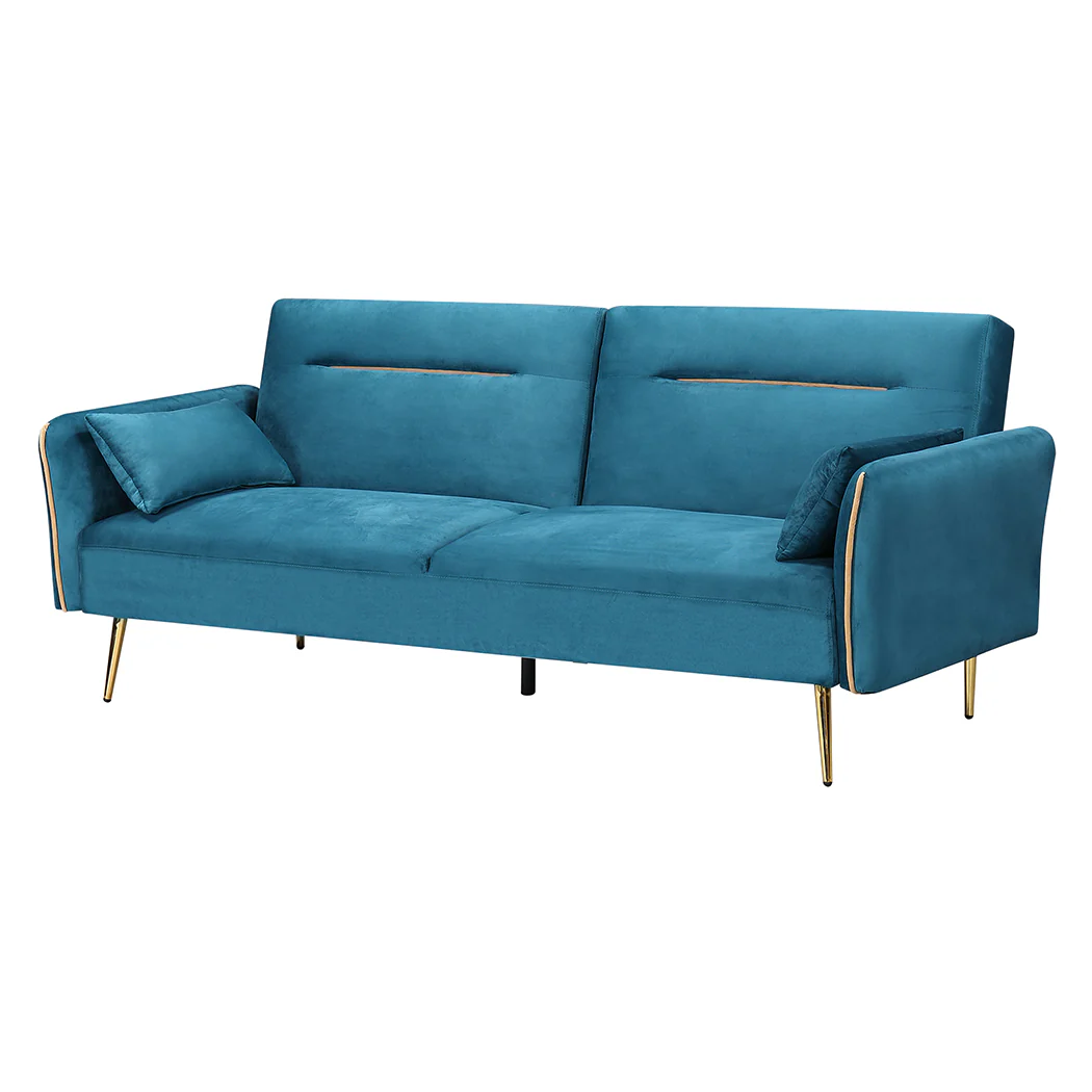 Mattie 3-Seater Sofa Bed Convertible - Peacock Blue - Nurns