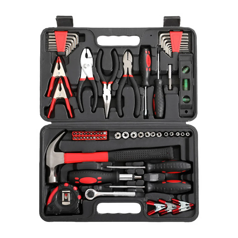 70pcs Tool Kit Set Box Household Toolbox Repair Hard Case Black - Nurns