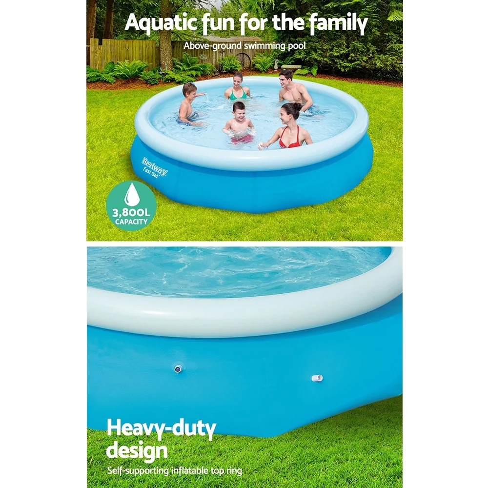 Bestway Swimming Pool 305x76cm Above Ground Round Inflatable Pools 3800L - Nurns