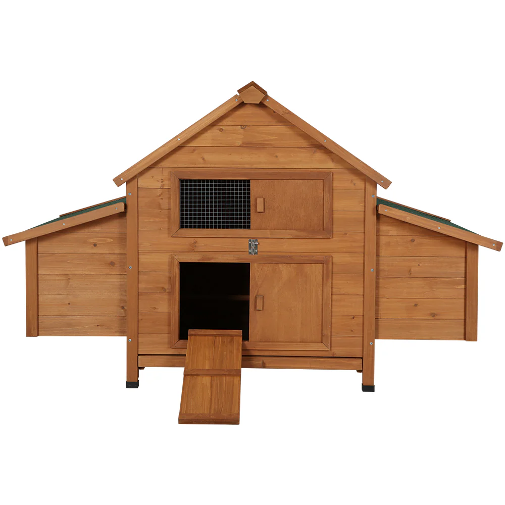 Chicken Coop Large Rabbit Hutch House Run Cage Wooden Outdoor Pet Hutch - Nurns