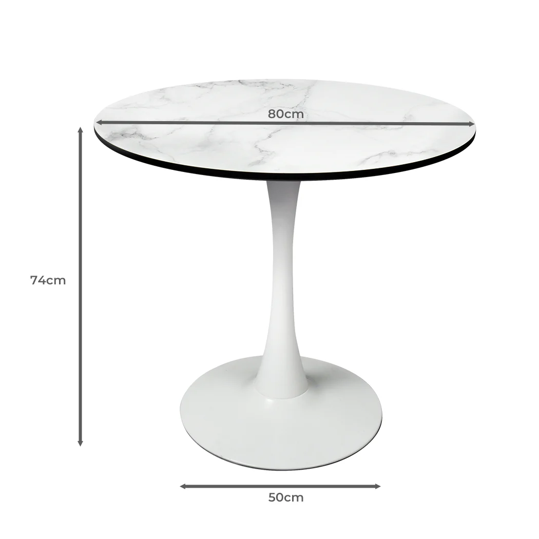 Dining Table Kitchen Swivel Marble Tulip Outdoor Round Metal White - Nurns