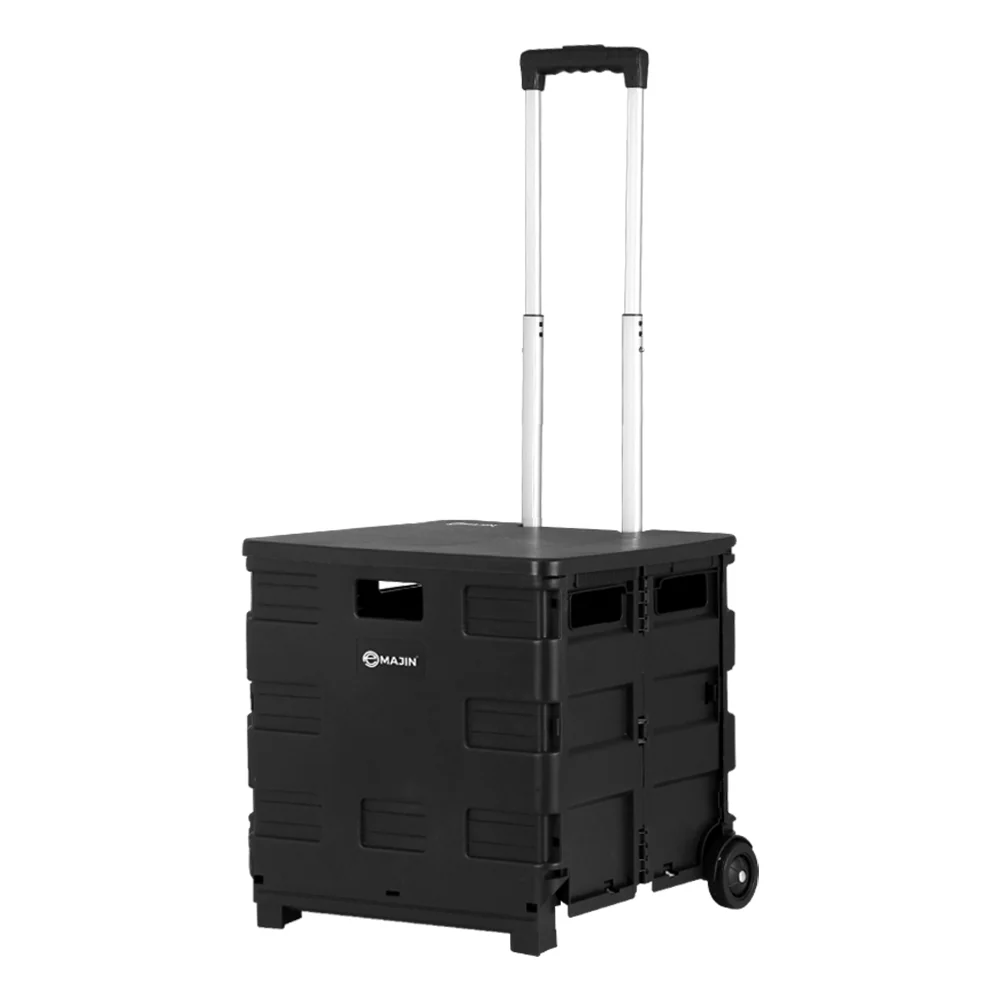 Foldable Shopping Cart Trolley Grocery Basket Rolling Wheel Portable 35KG - Nurns