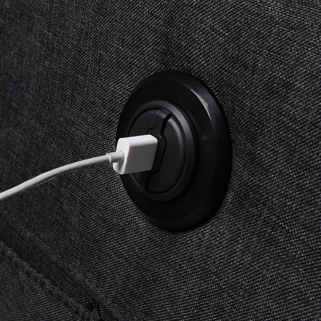 Medea Recliner Chair Electric Lift Chair Armchair Lounge Fabric USB Charge - Black - Nurns