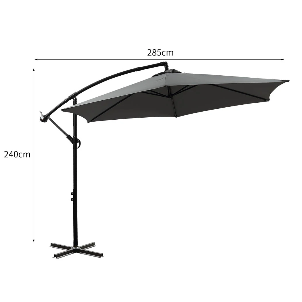 Mountview 3M Outdoor Umbrella Cantilever Grey Without Base - Nurns