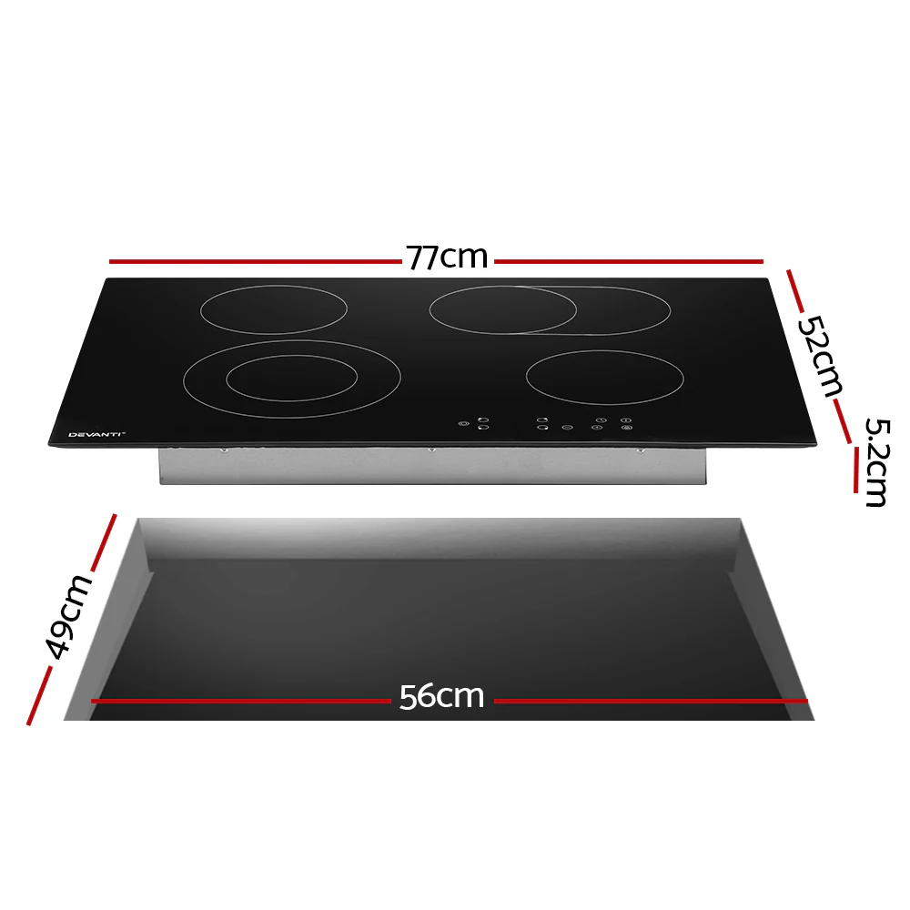 Devanti Electric Ceramic Cooktop 77cm - Nurns