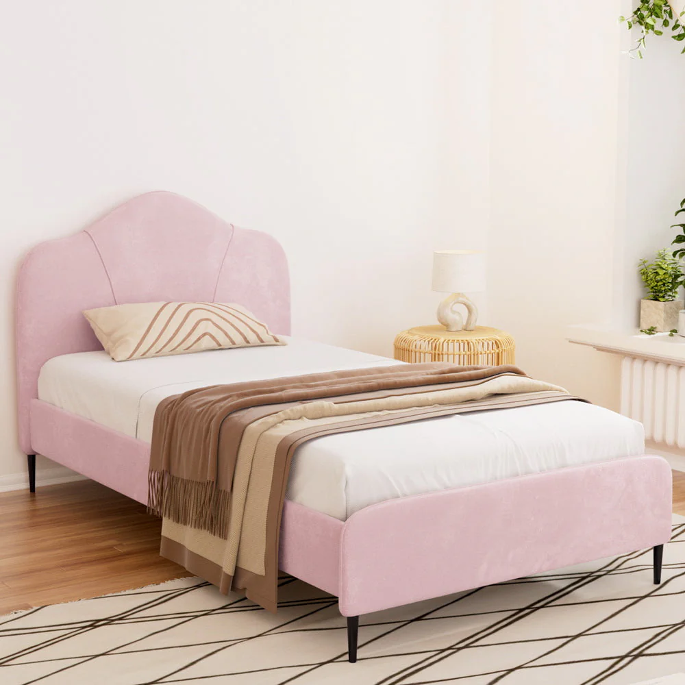 Morganite Bed & Mattress Package with 34cm Mattress - Pink King Single - Nurns